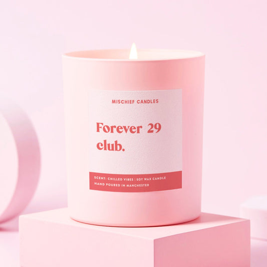 Funny 30th Birthday Gift Soy Wax Candle Forever 29 Club