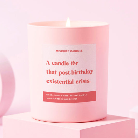 Funny Birthday Gift Soy Wax Candle Post-Birthday Existential Crisis