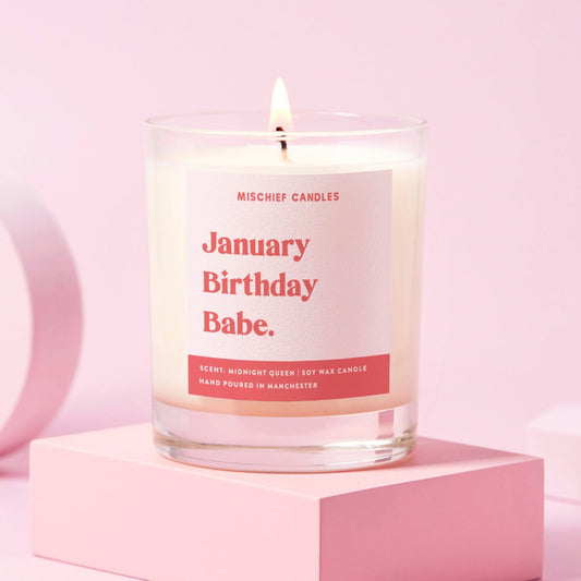 January Birthday Gift Funny Gift Candle January Birthday Babe