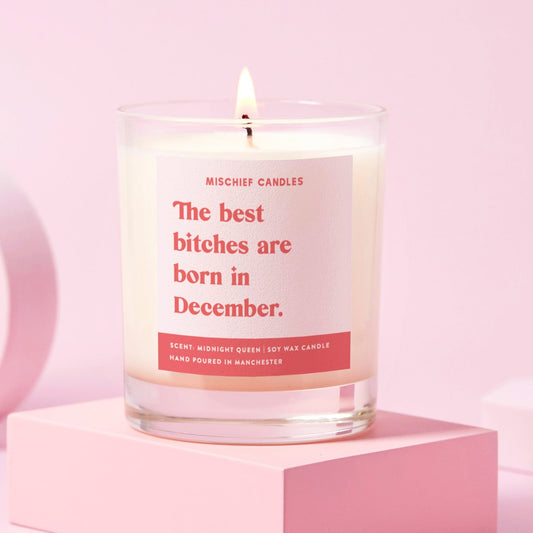 December Birthday Gift Funny Birthday Gift Candle December Birthday Bitch