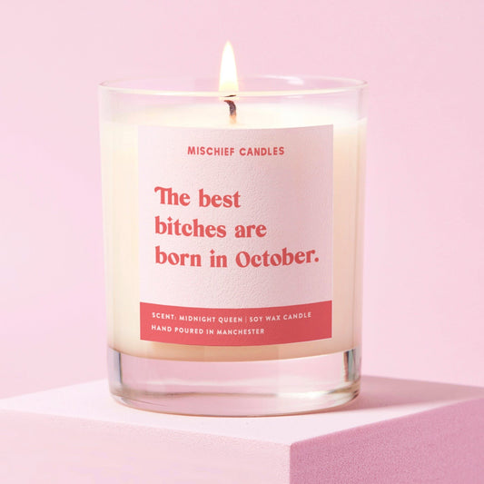 October Birthday Gift Funny Birthday Gift Candle October Birthday Bitch