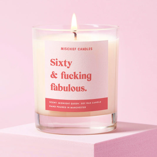 60th Birthday Gift Funny 60th Birthday Gift Candle Sixty And Fabulous