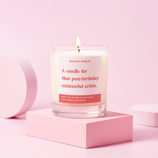 Funny Birthday Gift Soy Wax Candle Post-Birthday Existential Crisis