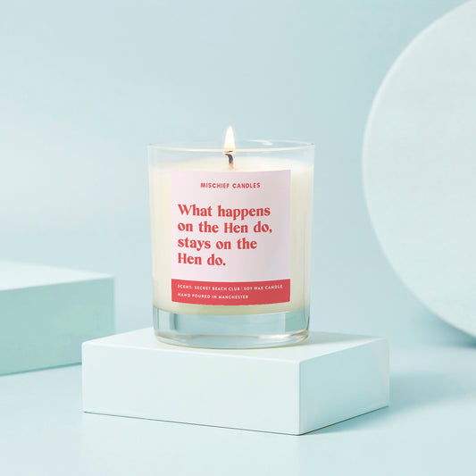 Funny Hen Party Gift Candle What Happens on The Hen Do