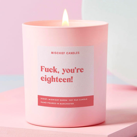 Funny 18th Birthday Gift Funny Candle Fuck You're Eighteen