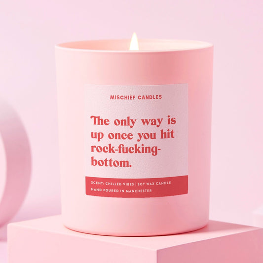 Thinking of You Gift Funny Soy Wax Candle Only Way Is Up