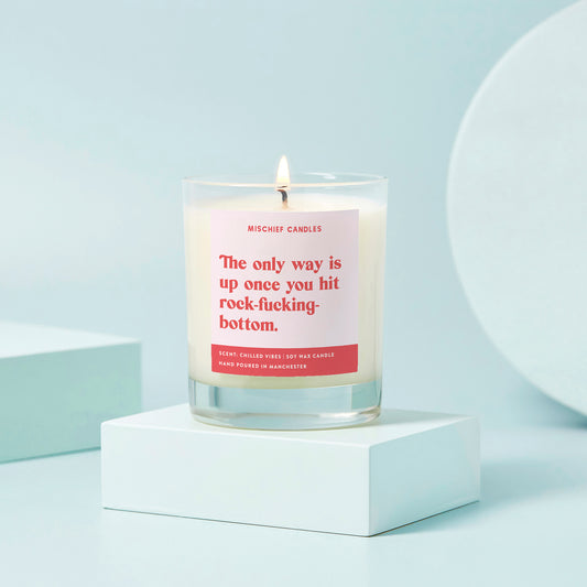 Thinking of You Gift Funny Soy Wax Candle Only Way Is Up