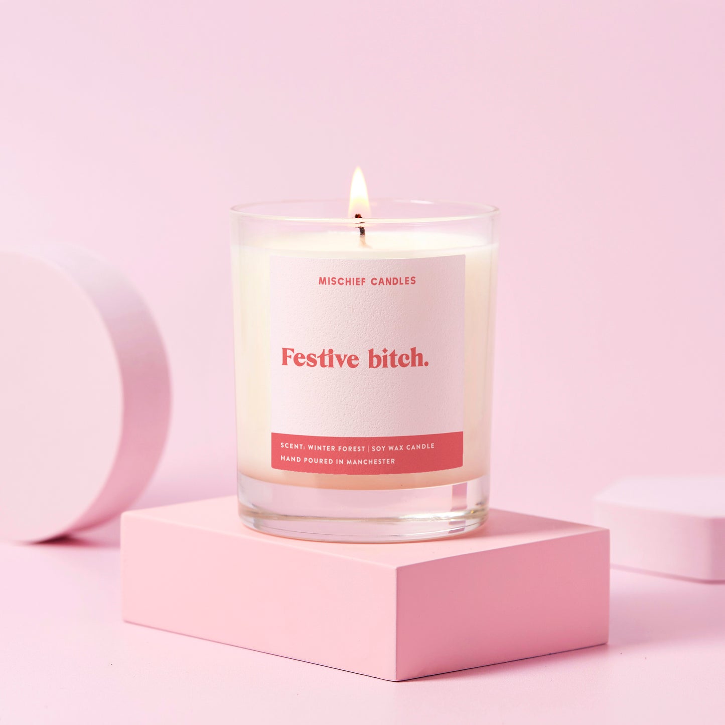 Funny Christmas Gift For Her Friend Candle Festive Bitch